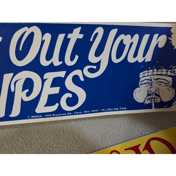 Vtg Lot 3 SCOTTISH Bumper Stickers Funny Up your Kilt Blow it out Bagpipes - Picture 5 of 7